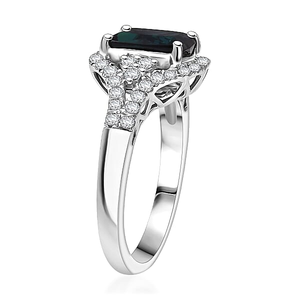 Shop Lc Certified & Appraised Rhapsody AAAA Monte Belo Indicolite And Diamond E-F VS 2.34 Ctw Ring In 950 Platinum 6.50 Grams
