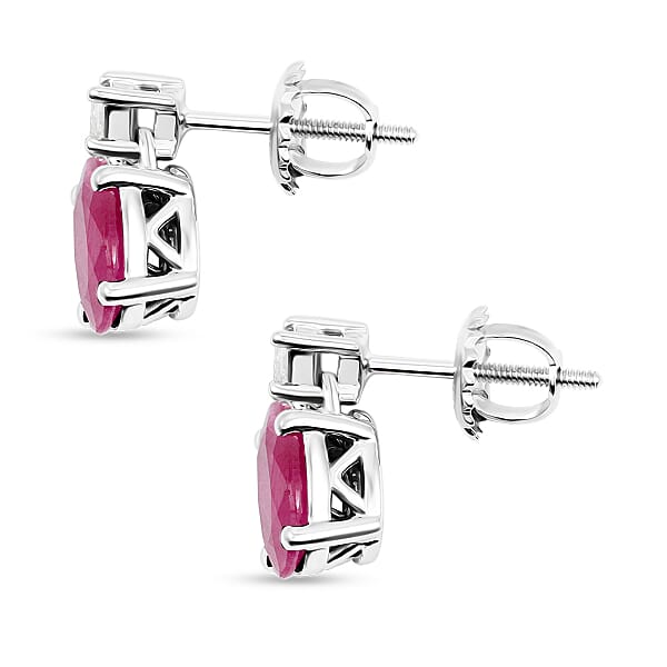 Shop Lc Certified & Appraised Rhapsody AAAA Montepuez Ruby And E-F VS Diamond 1.80 Ctw Earrings In 950 Platinum