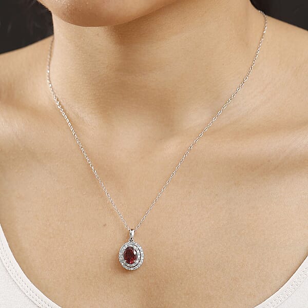 Shop Lc Certified & Appraised Rhapsody AAAA Ouro Fino Rubellite Paraiba Tourmaline And E-F VS2 Diamond 2.51 Ctw Pendant Necklace In 950 Platinum 20 Inches 3.60 Grams