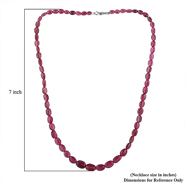 Shop Lc Certified & Appraised Rhapsody AAAA Ouro Fino Rubellite 70.00 Ctw Beaded Necklace 18 Inches In 950 Platinum