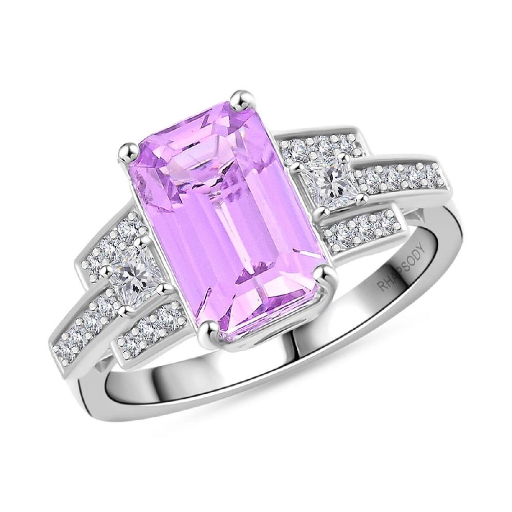 shop lc Certified & Appraised Rhapsody AAAA Patroke Kunzite and E-F VS Diamond 6.00 ctw Ring in 950 Platinum 7.85 Grams