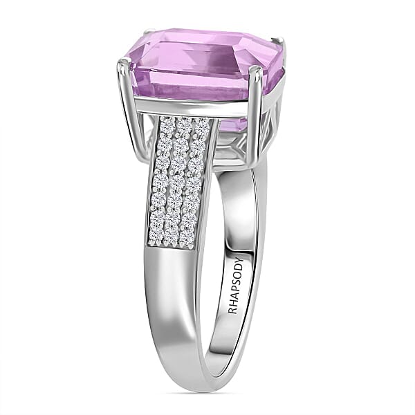Shop Lc Certified & Appraised Rhapsody AAAA Patroke Kunzite And Diamond E-F VS Ring In 950 Platinum 8.20 Grams 6.75 Ctw