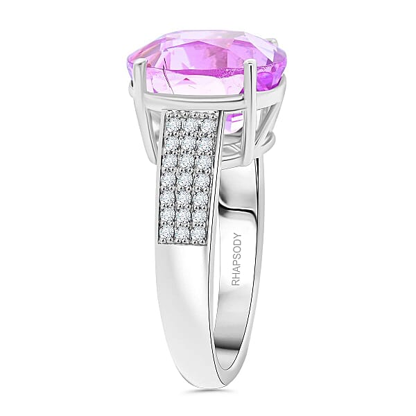 Shop Lc Certified & Appraised Rhapsody AAAA Patroke Kunzite And E-F VS Diamond 7.00 Ctw Ring In 950 Platinum 8.25 Grams