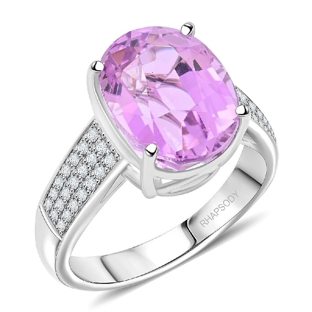 shop lc Certified & Appraised Rhapsody AAAA Patroke Kunzite and E-F VS Diamond 7.00 ctw Ring in 950 Platinum 8.25 Grams