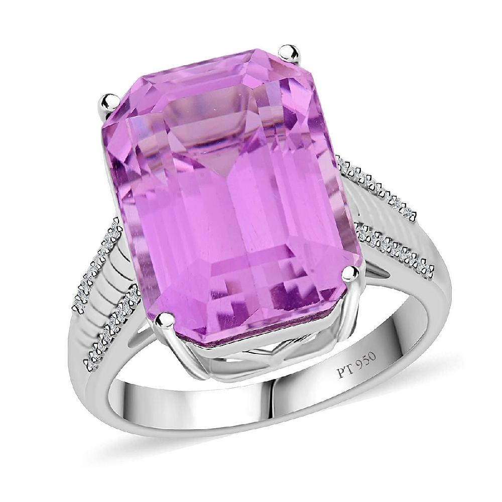 shop lc Certified & Appraised Rhapsody AAAA Patroke Kunzite and E-F VS Diamond 16.10 ctw Ring in 950 Platinum 9.85 Grams shop lc Certified & Appraised Rhapsody AAAA Patroke Kunzite and E-F VS Diamond 16.10 ctw Ring in 950 Platinum 9.85 Grams