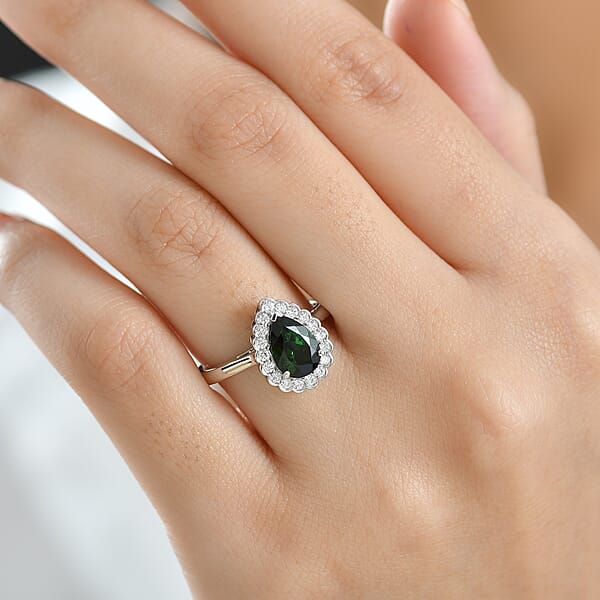 Shop Lc Certified & Appraised Rhapsody AAAA Pirineu Lagoon Tourmaline And E-F VS Diamond 1.50 Ctw Ring In 950 Platinum 6.22 Grams