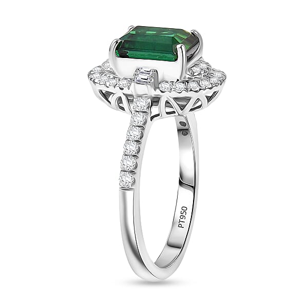 Shop Lc Certified & Appraised Rhapsody AAAA Pirineu Lagoon Tourmaline And Diamond E-F VS 2.35 Ctw Ring In 950 Platinum 6.10 Grams