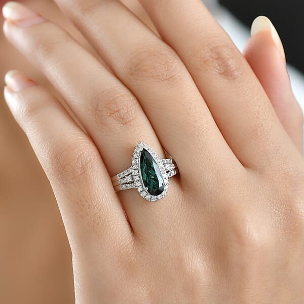 Shop Lc Certified & Appraised Rhapsody AAAA Pirineu Lagoon Tourmaline And Diamond E-F VS 2.25 Ctw Ring In 950 Platinum 7.30 Grams