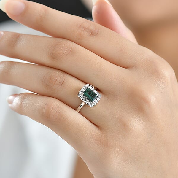 Shop Lc Certified & Appraised Rhapsody AAAA Pirineu Lagoon Tourmaline And E-F VS Diamond 1.50 Ctw Ring In 950 Platinum 5.75 Grams