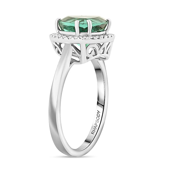 Shop Lc Certified & Appraised Rhapsody AAAA Pirineu Lagoon Tourmaline And E-F VS Diamond 3.65 Ctw Ring In 950 Platinum 5.96 Grams