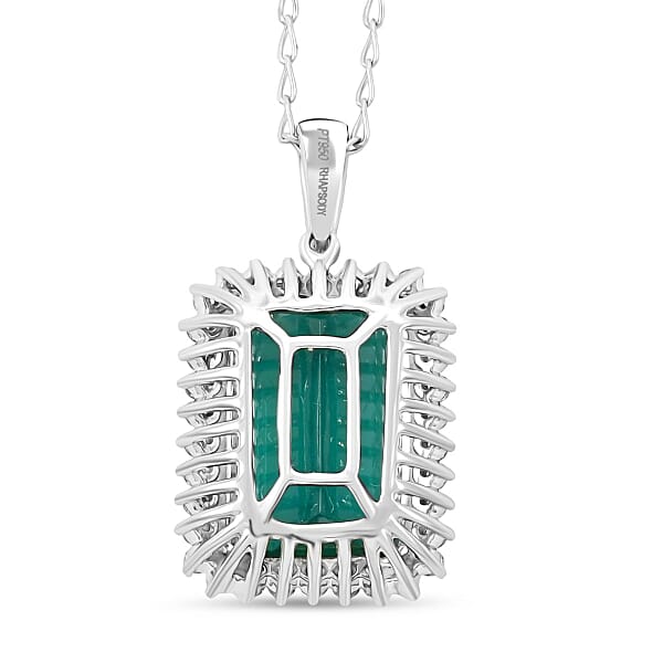 Shop Lc Certified & Appraised Rhapsody AAAA Pirineu Lagoon Tourmaline And E-F VS Diamond 8.15 Ctw Pendant Without Chain In 950 Platinum