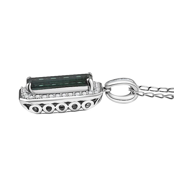Shop Lc Certified & Appraised Rhapsody AAAA Pirineu Lagoon Tourmaline And E-F VS Diamond 2.88 Ctw Pendant Necklace 20 Inches In 950 Platinum 5.38 Grams