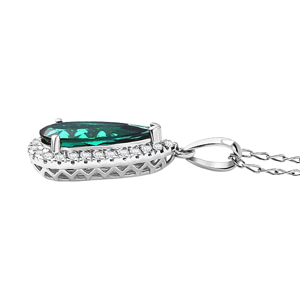Shop Lc Certified & Appraised Rhapsody AAAA Pirineu Lagoon Tourmaline And Diamond E-F VS 2.00 Ctw Pendant Necklace In 950 Platinum 20 Inches