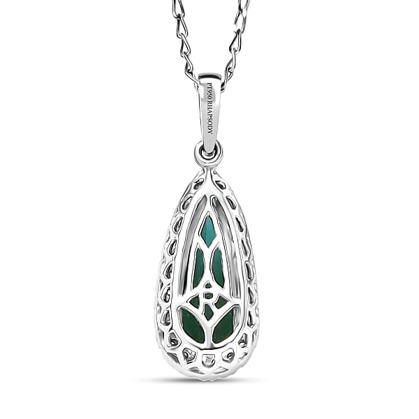 Shop Lc Certified & Appraised Rhapsody AAAA Pirineu Lagoon Tourmaline And Diamond E-F VS 2.00 Ctw Pendant Necklace In 950 Platinum 20 Inches