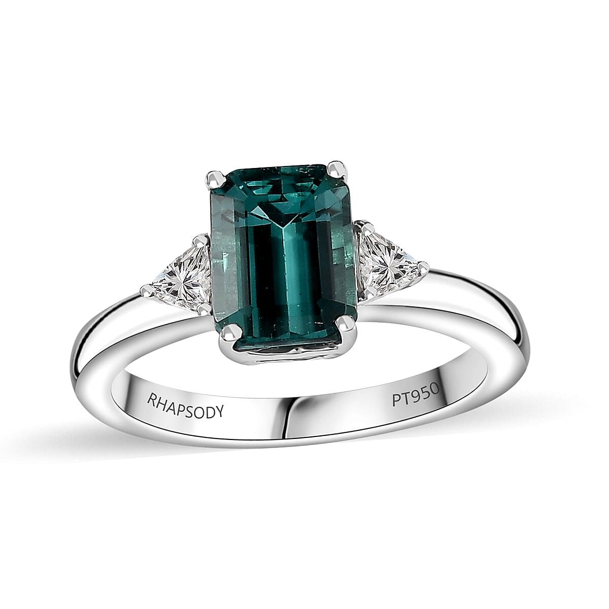 shop lc Certified & Appraised Rhapsody AAAA Pirineu Lagoon Tourmaline and E-F VS Diamond 2.47 ctw Ring in 950 Platinum 7.80 Grams