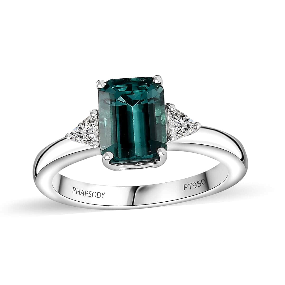shop lc Certified & Appraised Rhapsody AAAA Pirineu Lagoon Tourmaline and E-F VS Diamond 2.47 ctw Ring in 950 Platinum 7.80 Grams