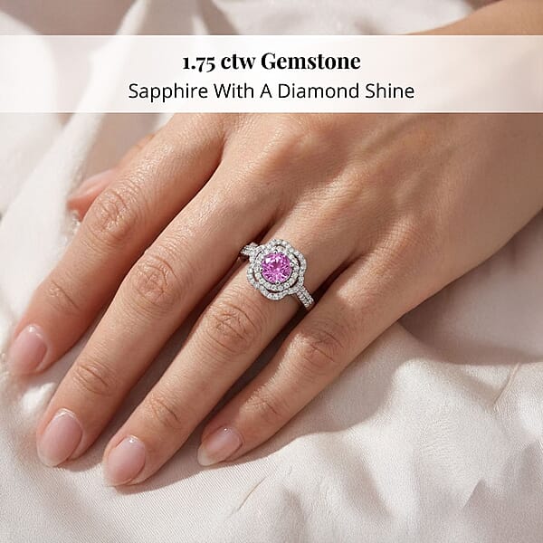 Shop Lc Certified & Appraised Rhapsody AAAA Sakalava Sparkle Madagascar Pink Sapphire And F-E VS Diamond 1.75 Ctw Ring In 950 Platinum 7 Grams