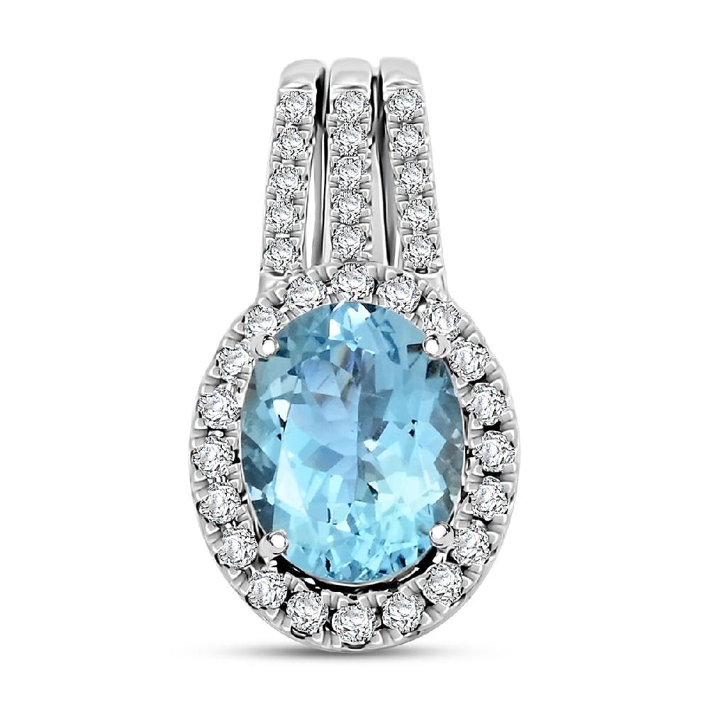 shop lc Certified & Appraised Rhapsody AAAA Santa Maria Aquamarine and E-F VS Diamond 2.00 ctw Pendant without Chain in 950 Platinum