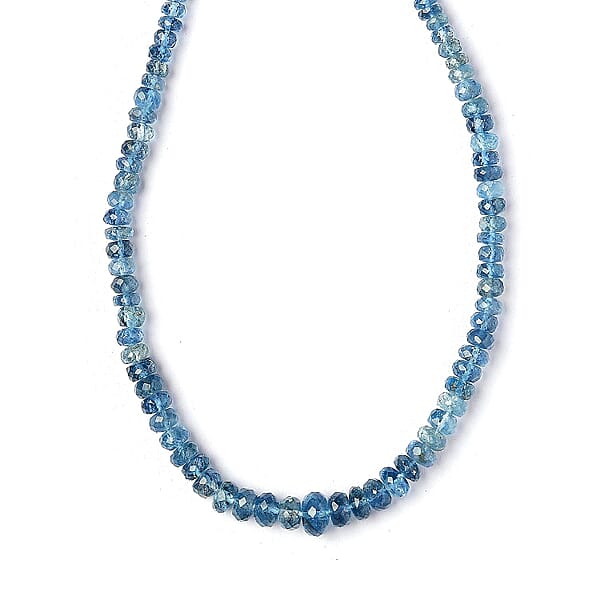 Shop Lc Certified & Appraised Rhapsody AAAA Santa Maria Aquamarine 73.20 Ctw Beaded Graduated Necklace In 950 Platinum 18-20 Inches
