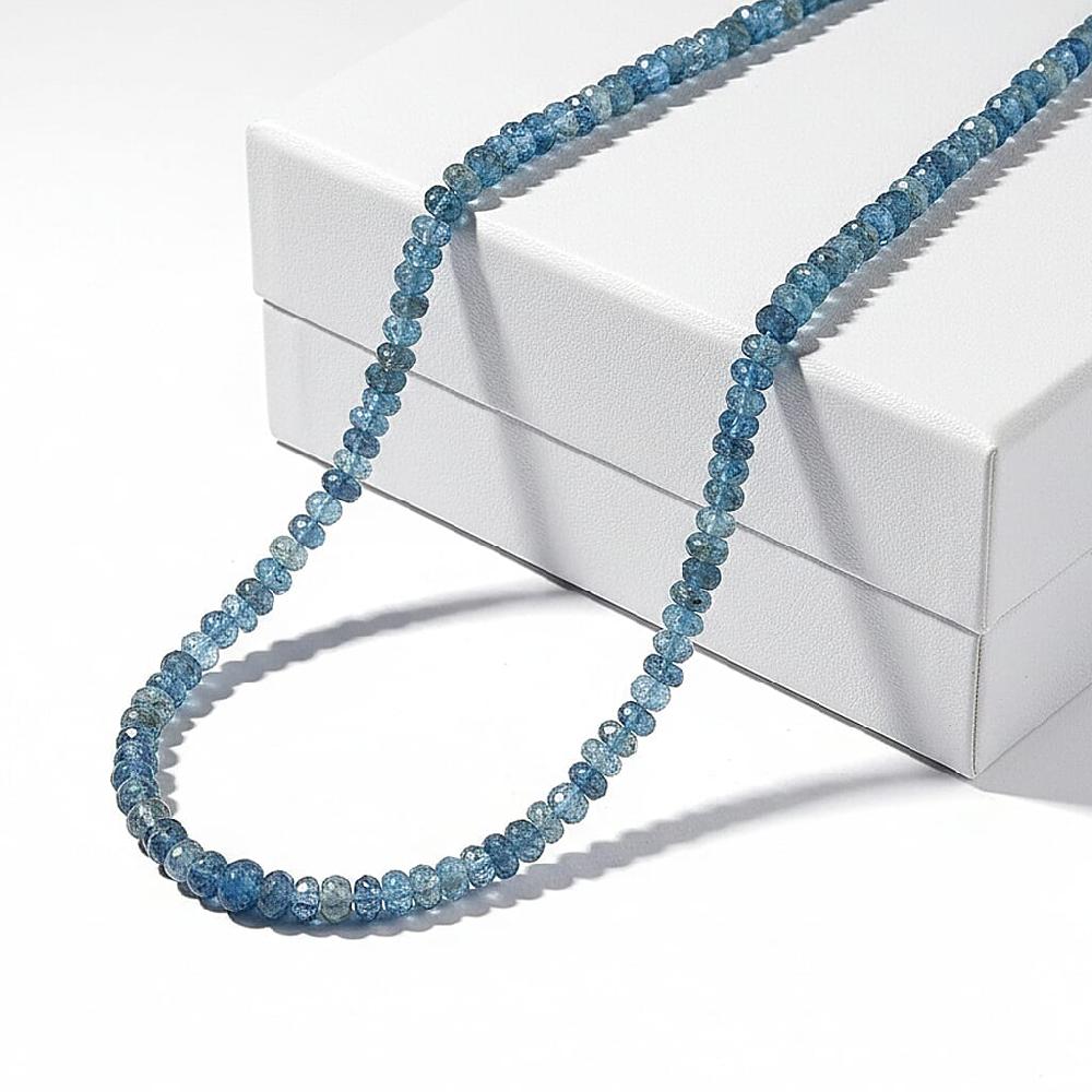shop lc Certified & Appraised Rhapsody AAAA Santa Maria Aquamarine 73.20 ctw Beaded Graduated Necklace in 950 Platinum 18-20 Inches
