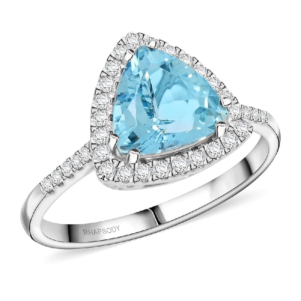 shop lc Certified & Appraised Rhapsody AAAA Santa Maria Aquamarine and E-F VS Diamond 2.36 ctw Ring in 950 Platinum 6.45 Grams