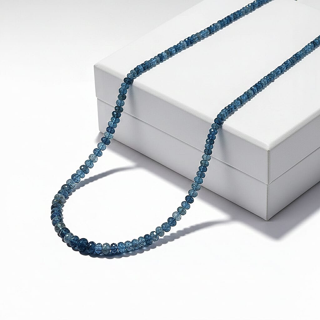 shop lc Certified & Appraised Rhapsody AAAA Santa Maria Aquamarine 60.00 ctw Beaded Necklace in 950 Platinum 18-20 Inches