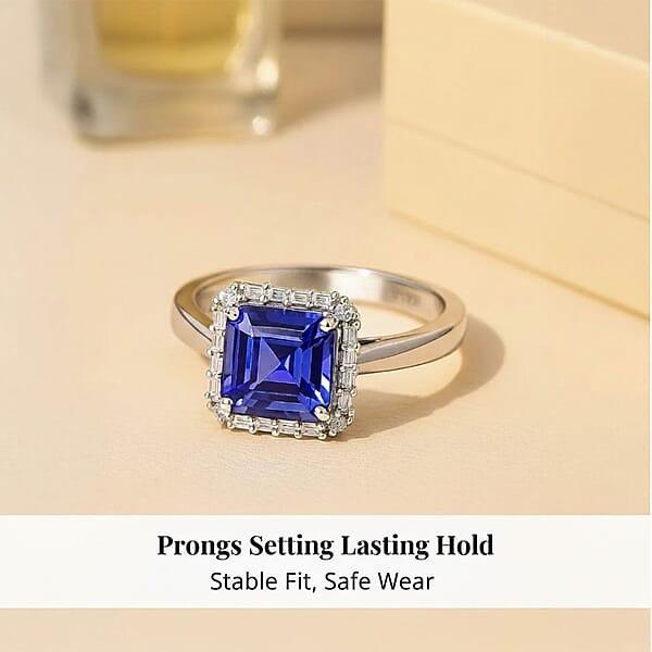 Shop Lc Certified & Appraised Rhapsody AAAA Tanzanite And Diamond E-F VS 2.30 Ctw Ring In 950 Platinum 6 Grams