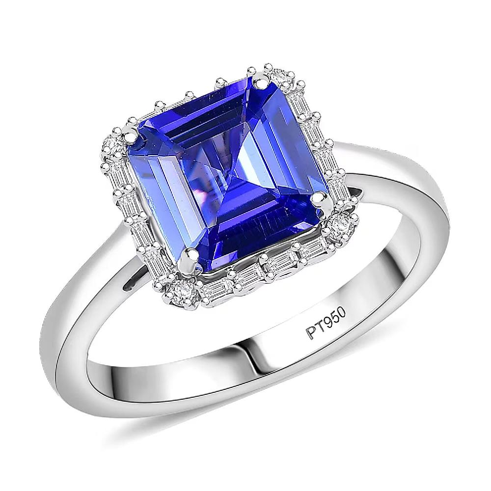shop lc Certified & Appraised Rhapsody AAAA Tanzanite and Diamond E-F VS 2.30 ctw Ring in 950 Platinum 6 Grams