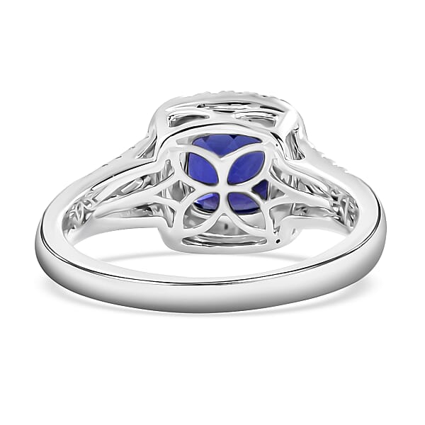 Shop Lc Certified & Appraised Rhapsody AAAA Tanzanite And E-F VS Diamond 2.10 Ctw Ring In 950 Platinum 6.60 Grams