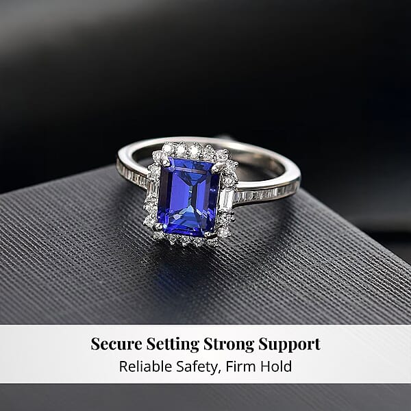 Shop Lc Certified & Appraised Rhapsody AAAA Tanzanite And E-F VS Diamond 3.44 Ctw Ring In 950 Platinum 6 Grams