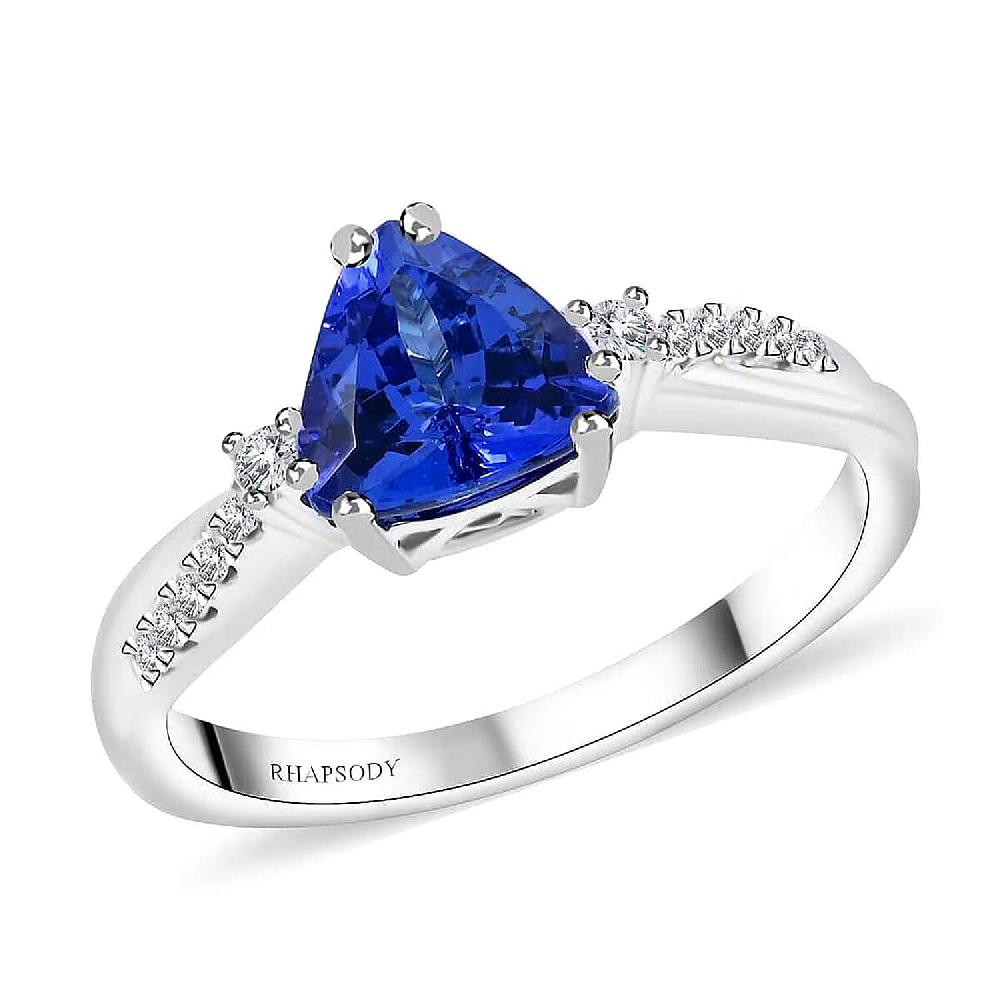 shop lc Certified & Appraised Rhapsody AAAA Tanzanite and E-F VS Diamond 1.35 ctw Ring in 950 Platinum 5 Grams