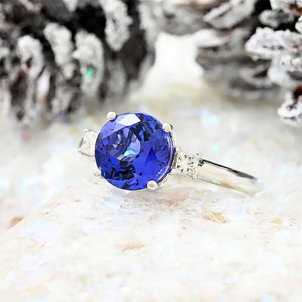 Shop Lc Certified & Appraised Rhapsody AAAA Tanzanite And E-F VS Diamond 2.00 Ctw Ring In 950 Platinum 4.70 Grams