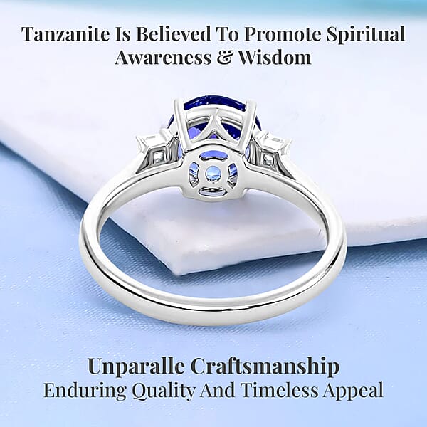 Shop Lc Certified & Appraised Rhapsody AAAA Tanzanite And E-F VS Diamond 2.00 Ctw Ring In 950 Platinum 4.70 Grams