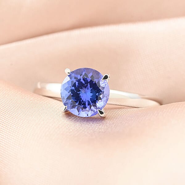 Shop Lc Certified & Appraised Rhapsody AAAA Tanzanite And E-F VS Diamond 1.45 Ctw Ringin 950 Platinum 4.85 Grams