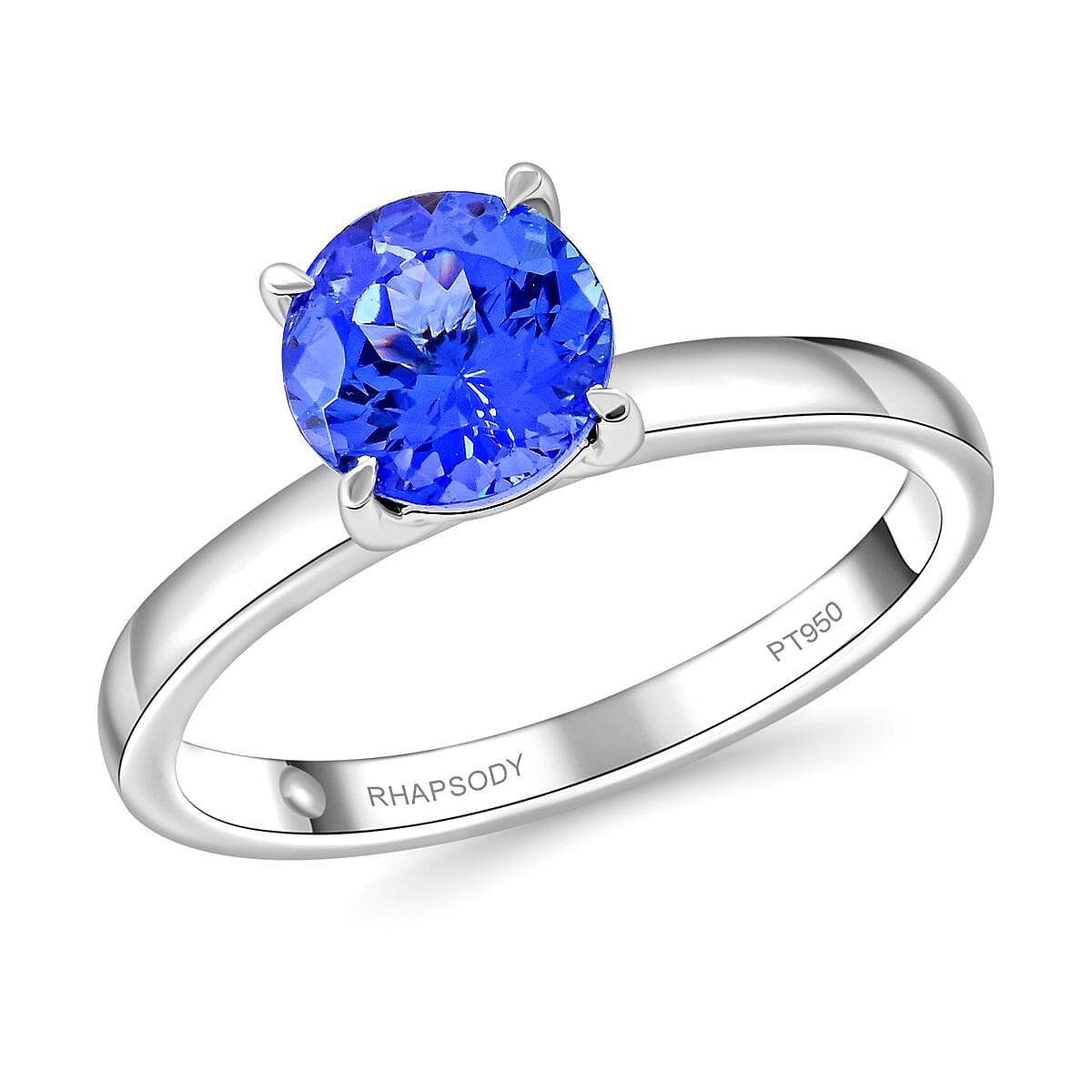 shop lc Certified & Appraised Rhapsody AAAA Tanzanite and E-F VS Diamond 1.45 ctw Ringin 950 Platinum 4.85 Grams