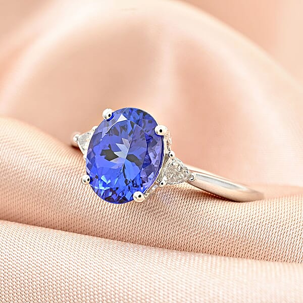 Shop Lc Certified & Appraised Rhapsody AAAA Tanzanite And E-F VS Diamond 2.75 Ctw Ring In 950 Platinum 5.20 Grams