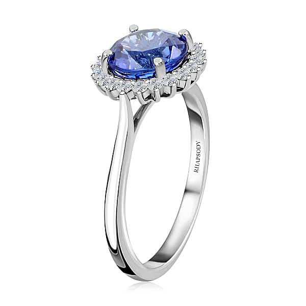 Shop Lc Certified & Appraised Rhapsody AAAA Tanzanite And E-F VS Diamond 3.50 Ctw Ring In 950 Platinum 6 Grams
