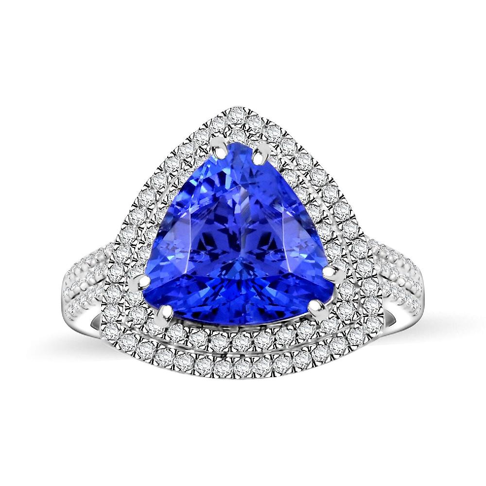 shop lc Certified & Appraised Rhapsody AAAA Tanzanite and E-F VS Diamond 4.10 ctw Ring in 950 Platinum 7.45 Grams