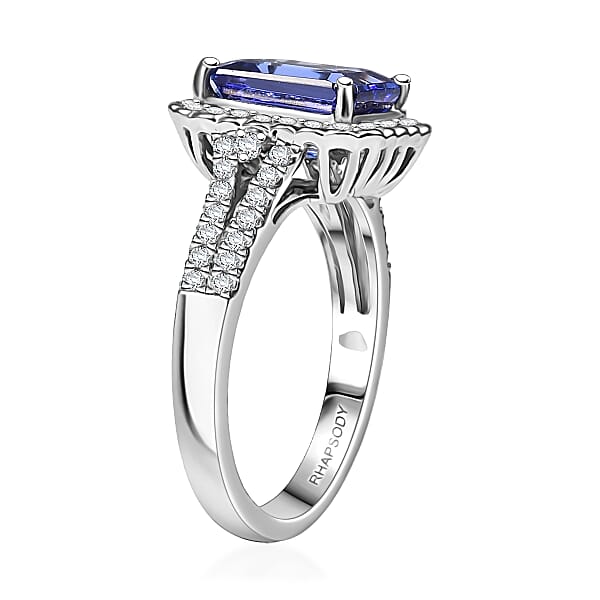 Shop Lc Certified & Appraised Rhapsody AAAA Tanzanite And E-F VS Diamond 3.00 Ctw Ring In 950 Platinum