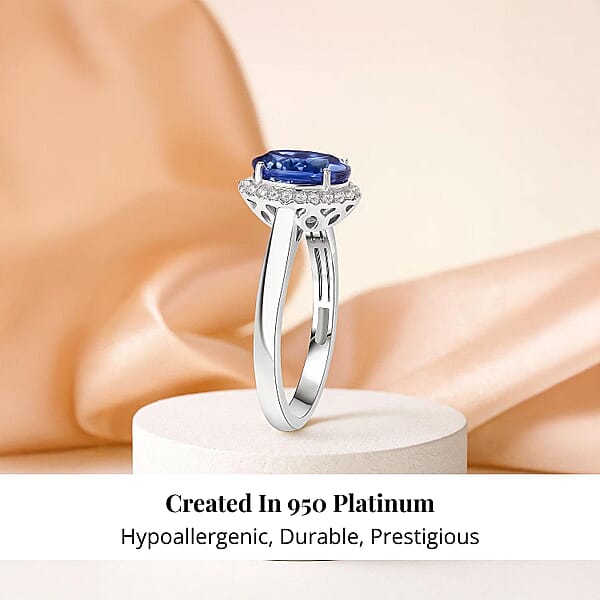 Shop Lc Certified & Appraised Rhapsody AAAA Tanzanite And E-F VS Diamond 3.21 Ctw Ring In 950 Platinum 5.72 Grams (Del. In 10-15 Days)