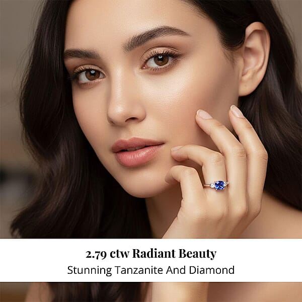 Shop Lc Certified & Appraised Rhapsody AAAA Tanzanite And E-F VS Diamond 2.69 Ctw Ring In 950 Platinum 4.58 Grams (Del. In 10-15 Days)
