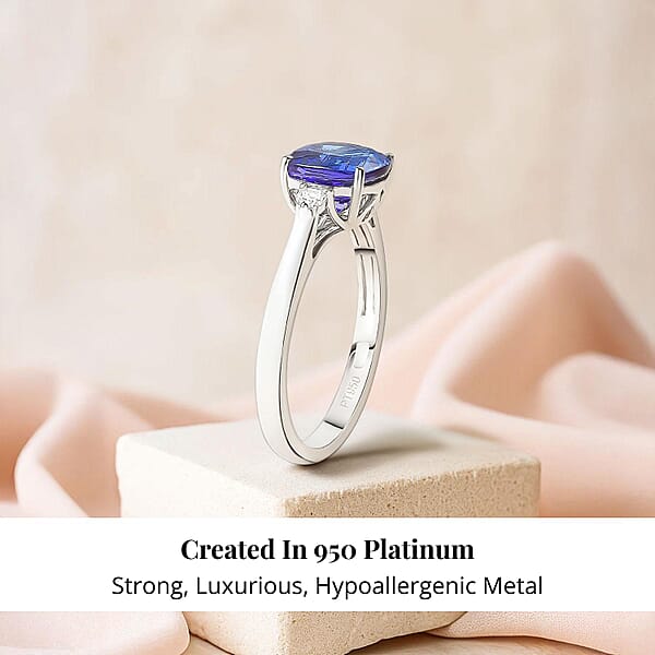 Shop Lc Certified & Appraised Rhapsody AAAA Tanzanite And E-F VS Diamond 2.69 Ctw Ring In 950 Platinum 4.58 Grams (Del. In 10-15 Days)