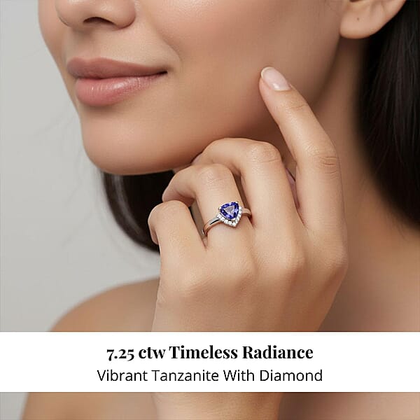 Shop Lc Certified & Appraised Rhapsody AAAA Tanzanite And E-F VS Diamond 2.75 Ctw Ring In 950 Platinum 7.25 Grams (Del. In 10-15 Days)