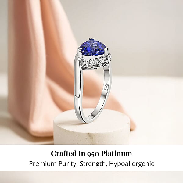 Shop Lc Certified & Appraised Rhapsody AAAA Tanzanite And E-F VS Diamond 2.75 Ctw Ring In 950 Platinum 7.25 Grams (Del. In 10-15 Days)