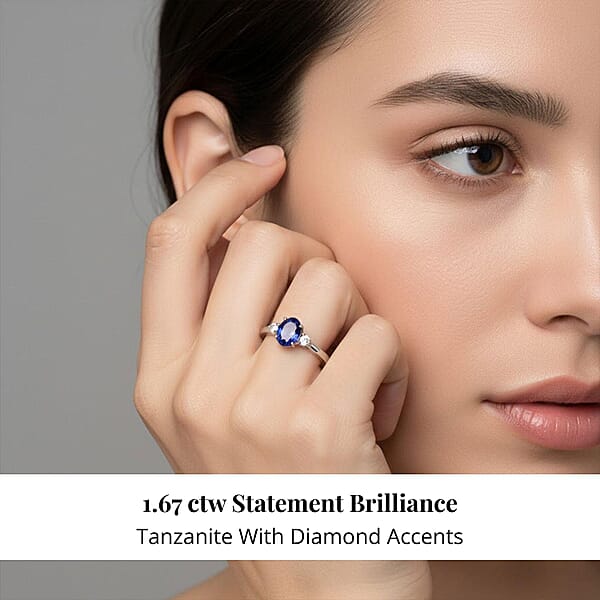 Shop Lc Certified & Appraised Rhapsody AAAA Tanzanite And E-F VS Diamond 1.67 Ctw Ring In 950 Platinum 4.46 Grams (Del. In 10-15 Days)