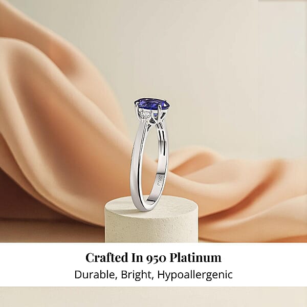 Shop Lc Certified & Appraised Rhapsody AAAA Tanzanite And E-F VS Diamond 1.67 Ctw Ring In 950 Platinum 4.46 Grams (Del. In 10-15 Days)