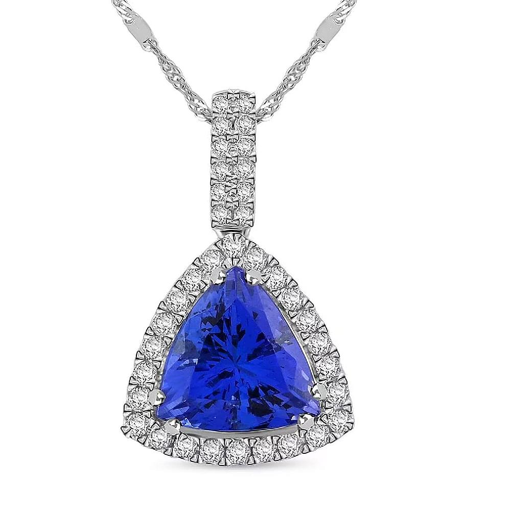 shop lc Certified & Appraised Rhapsody AAAA Tanzanite and E-F VS Diamond 4.05 ctw Pendant Necklace in 950 Platinum 18 Inches 6.08 Grams