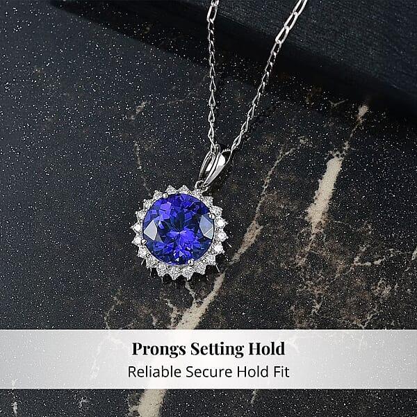 Shop Lc Certified & Appraised Rhapsody AAAA Tanzanite And E-F VS Diamond 3.50 Ctw Pendant Necklace In 950 Platinum 20 Inches