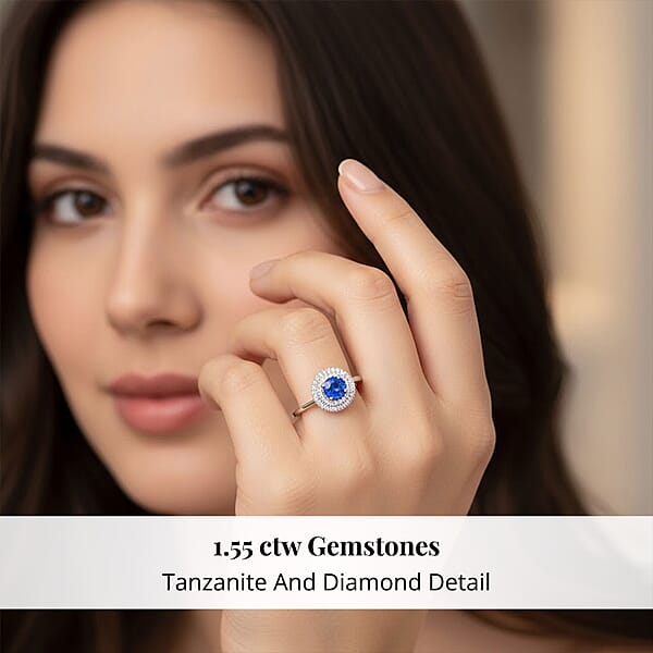 Shop Lc Certified & Appraised Rhapsody AAAA Tanzanite And E-F VS Diamond 1.55 Ctw Ring In 950 Platinum 7.10 Grams