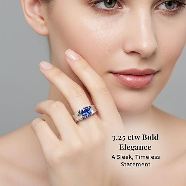 Shop Lc Certified & Appraised Rhapsody AAAA Tanzanite And E-F VS Diamond 3.25 Ctw Ring In 950 Platinum 11.90 Grams